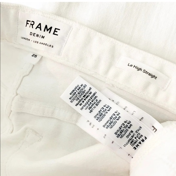 FRAME DENIM Le High Rise
NWOT Sz 25 Straight Leg Tie Waist White Jeans - Picture 11 of 12